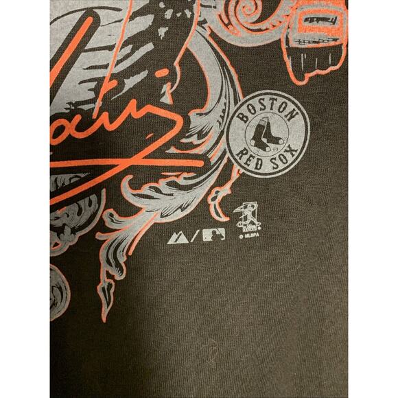 Majestic BOSTON RED SOX KEVIN YOUKILUS No 20 T-Shirt DIRT DOG Size Large L - Picture 5 of 6